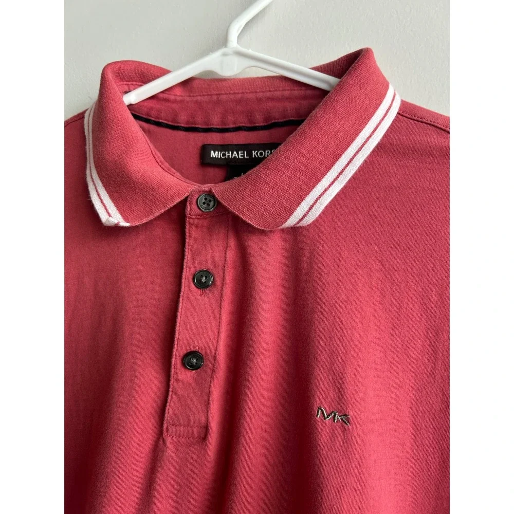 Michael Kors Red Polo Cotton Shirt Mens Large